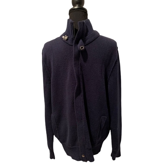 Banana Republic Men's Bomber Sweater Navy Large - Picture 1 of 8